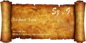 Száva Ida névjegykártya